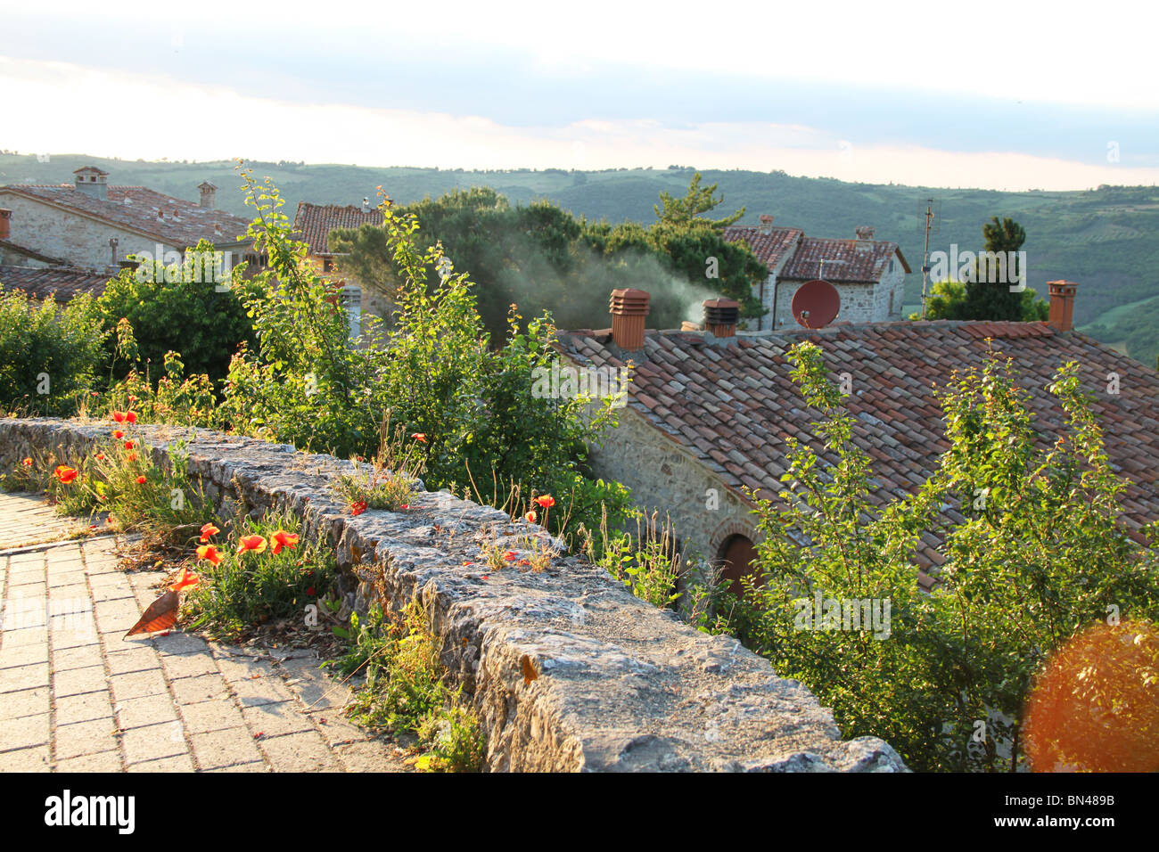 Cottages And Poppies At Sunset Rocca D Orcia Val D Orcia