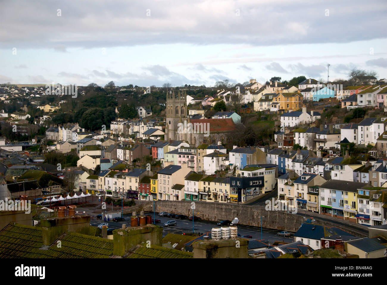 Brixham Devon UK Harbor Harbour Houses Stock Photo Alamy