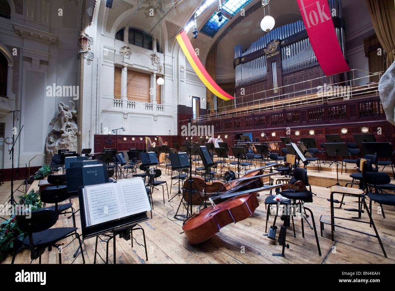 Smetana Hall at the Municipal House (Obecní Dum), Prague Stock Photo