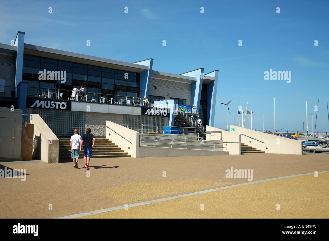 The clubhouse at Weymouth & Portland Sailing Academy in Osprey Quay