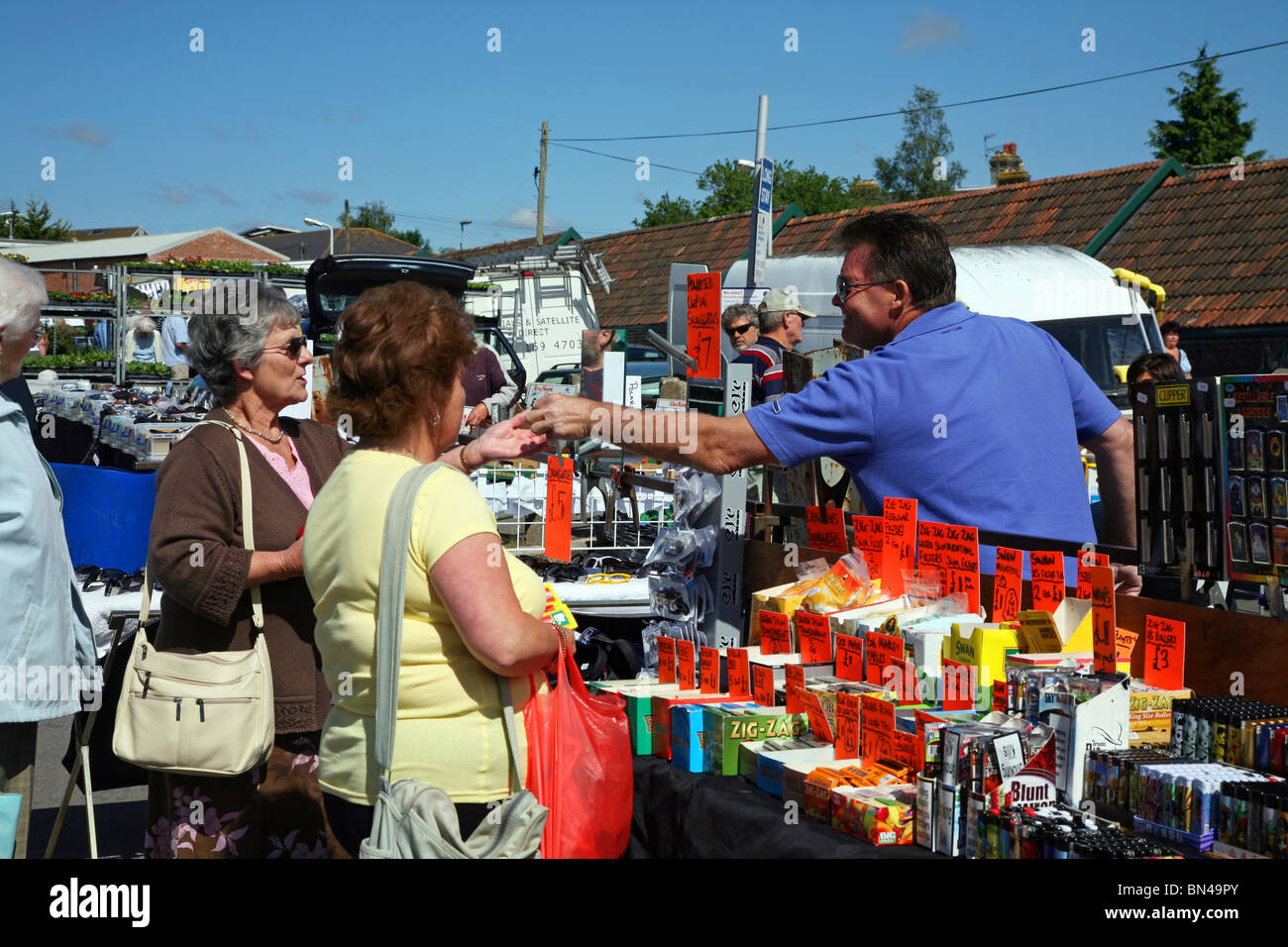 Market stalls in dorchester town hires stock photography and images