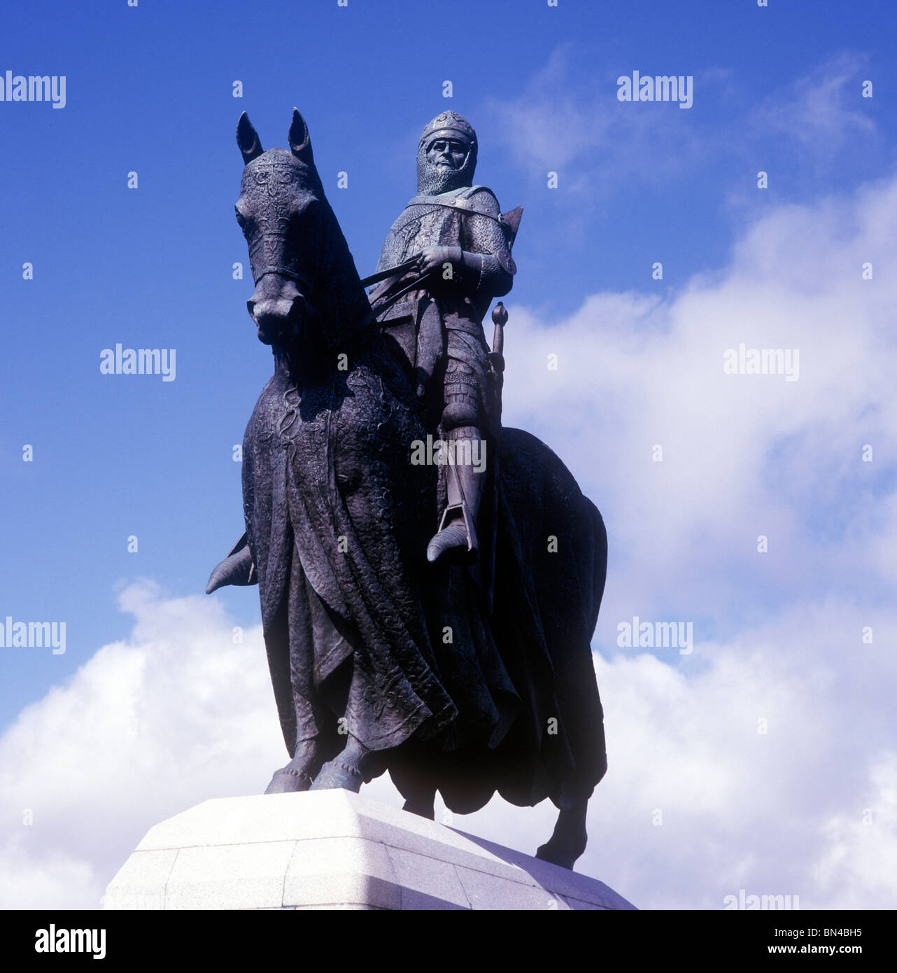 Statue of King Robert the Bruce Bannockburn Scotland Stock Photo