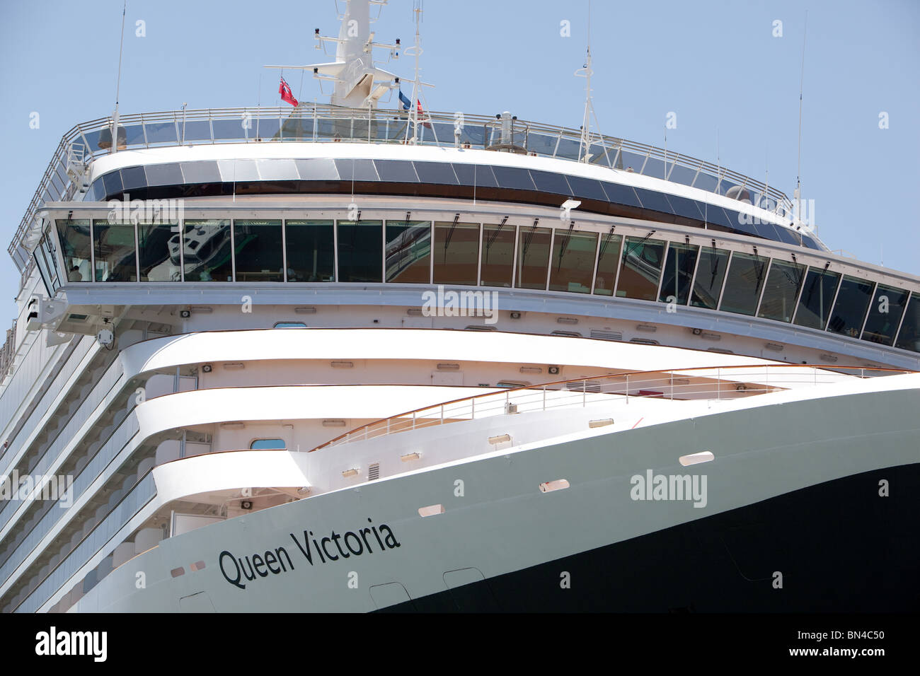Cunard Liner "Queen Victoria" alongside Gibraltar Harbour Stock Photo