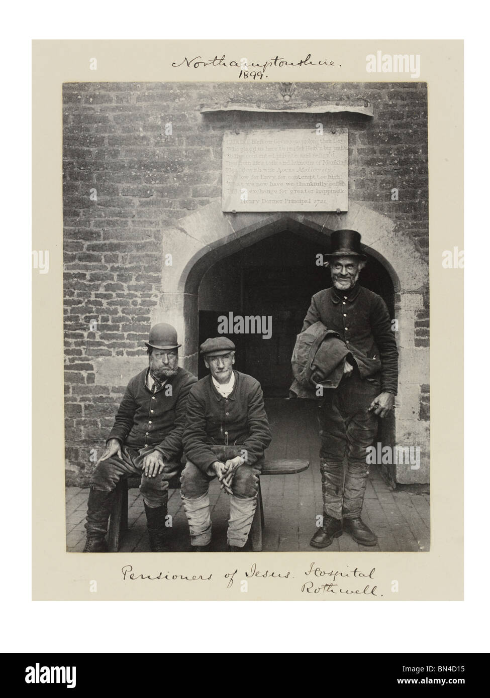 Pensioners of Jesus Hospital, photo Benjamin Stone. Rothwell, England, 1899 Stock Photo