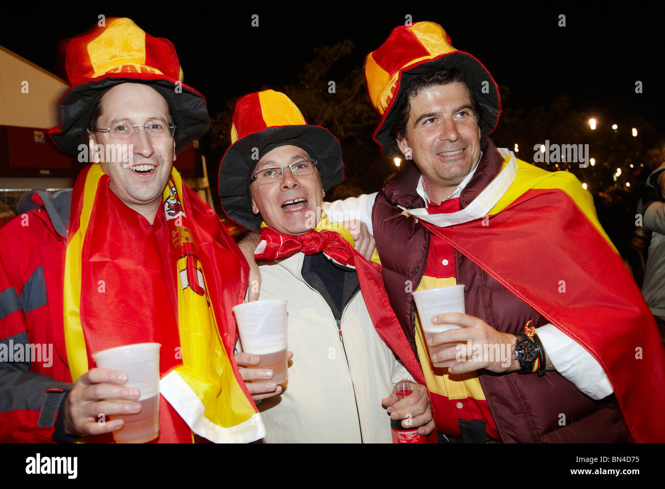 Spanish football fans, world cup, South Africa Stock Photo