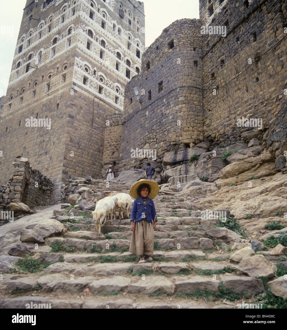Young shepherd Hajjara Yemen Stock Photo