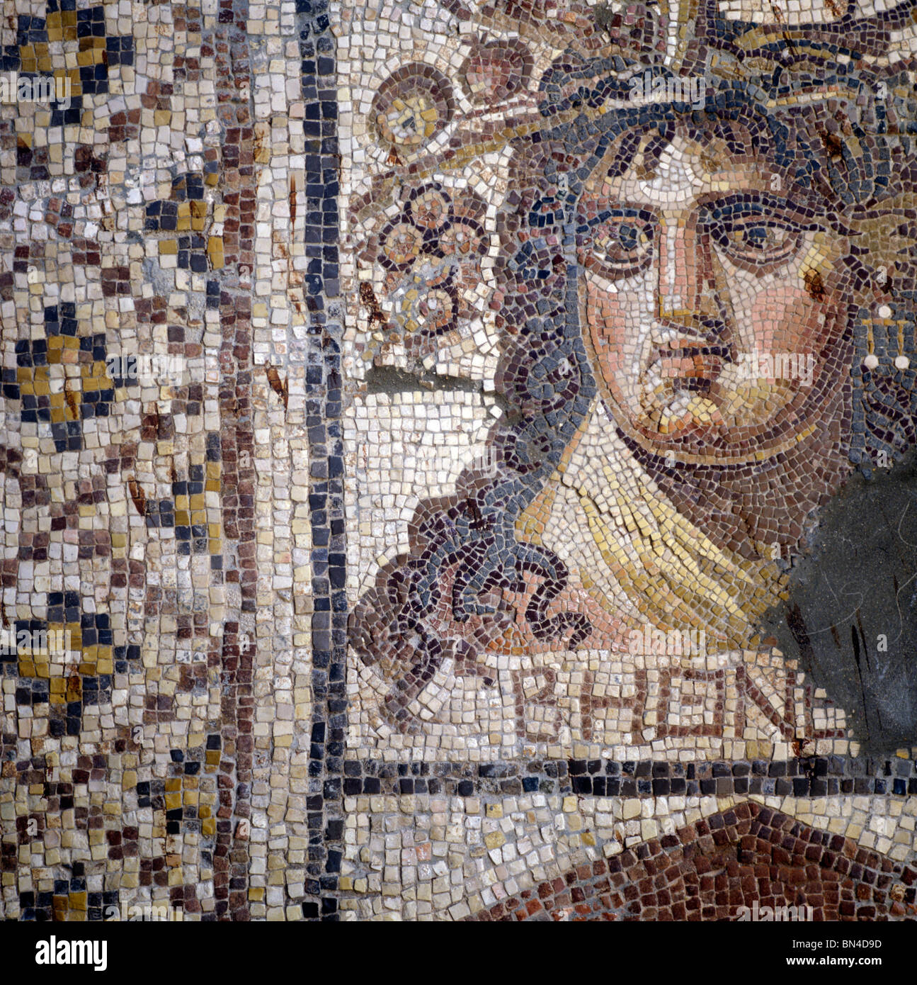Roman mosaic National Museum Aleppo Syria Stock Photo