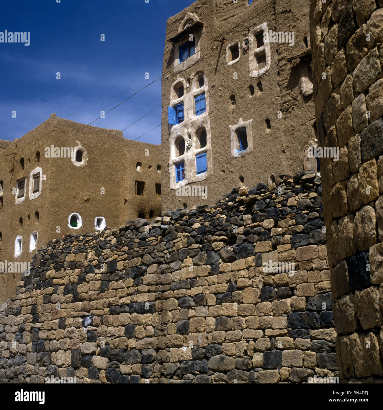 Town wall Amran Yemen Stock Photo