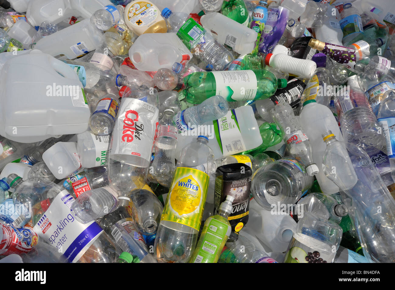Ready for recycling, lots of plastic drink bottles Stock Photo Alamy