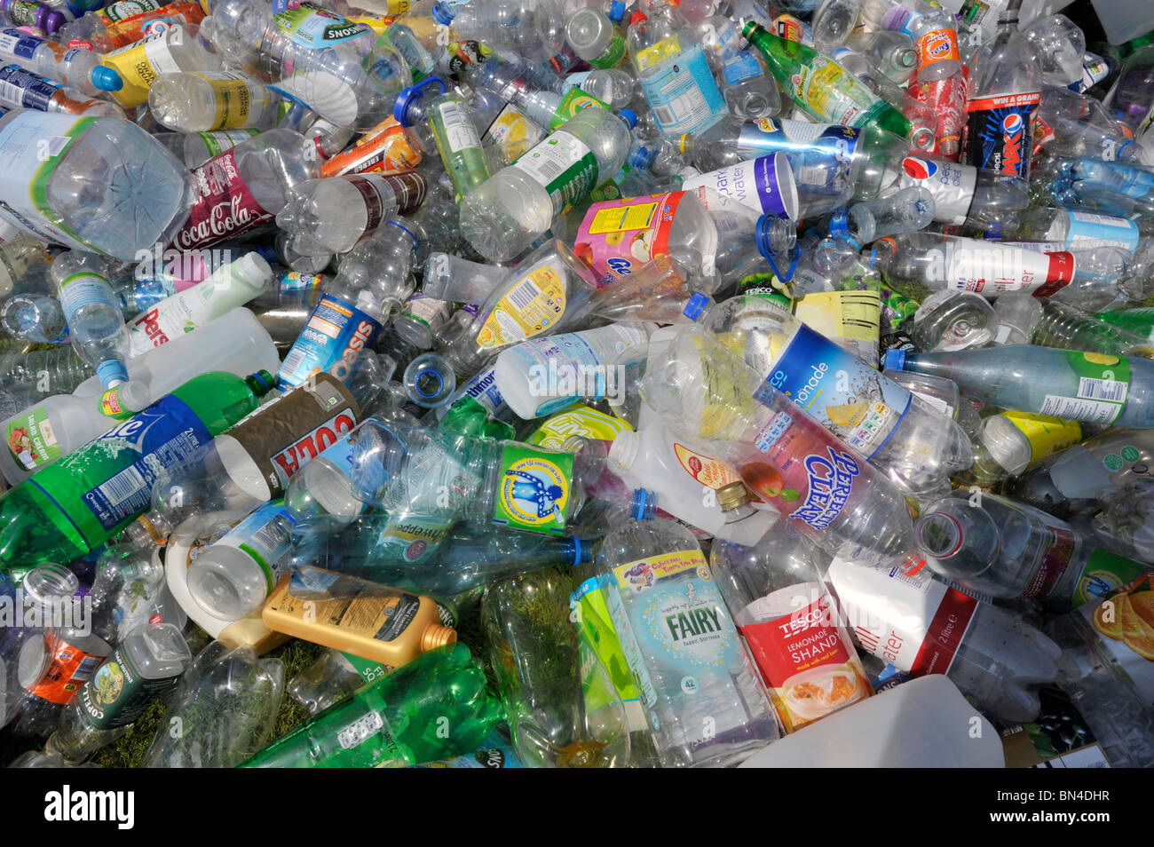 Plastic drinks bottles ready for recycling Stock Photo Alamy