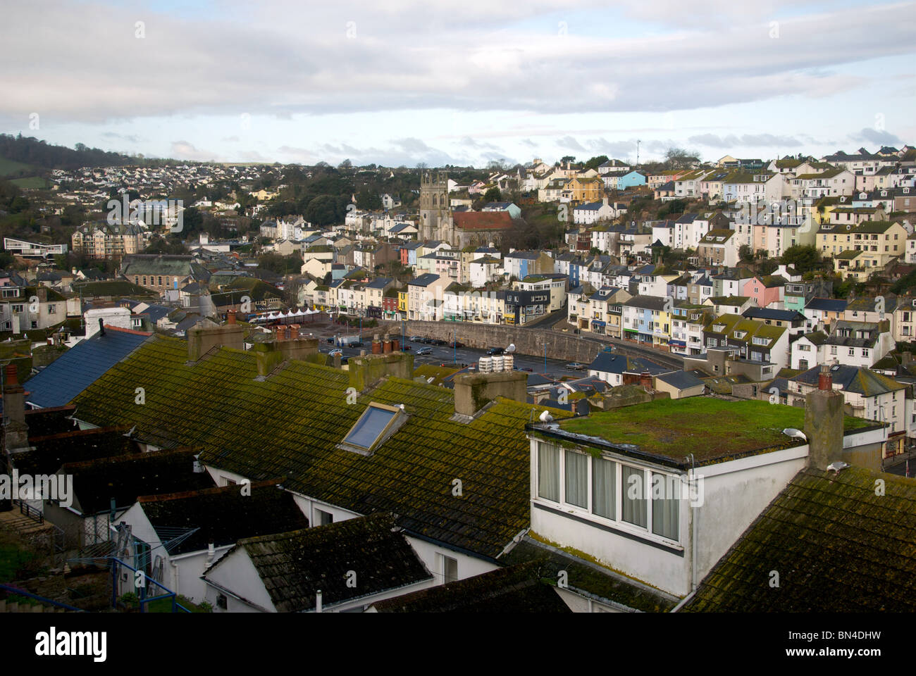 Brixham Devon UK Harbor Harbour Houses Stock Photo Alamy