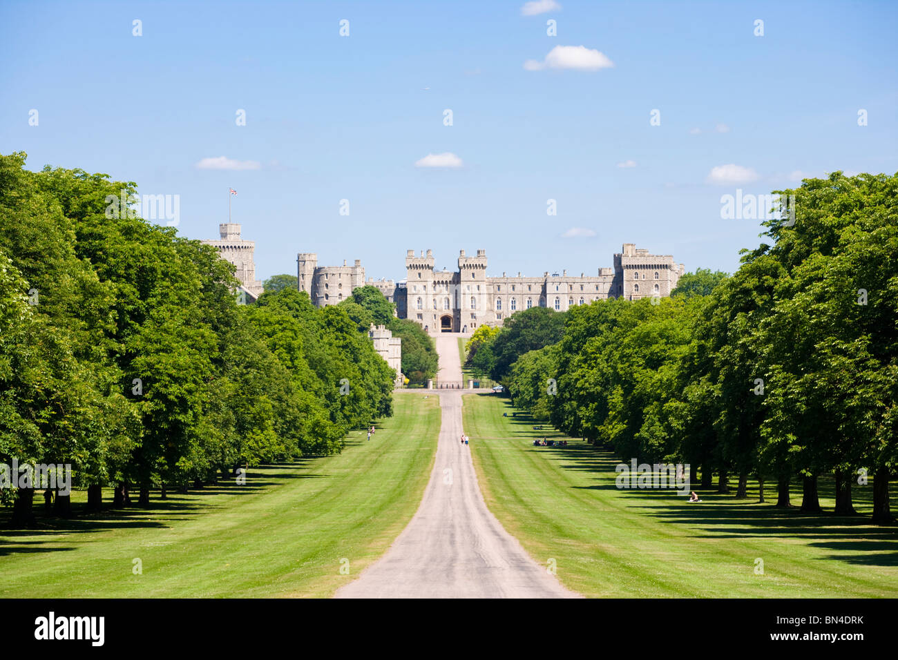 Windsor Castle from the Long Walk, Windsor, Berkshire, England Stock Photo