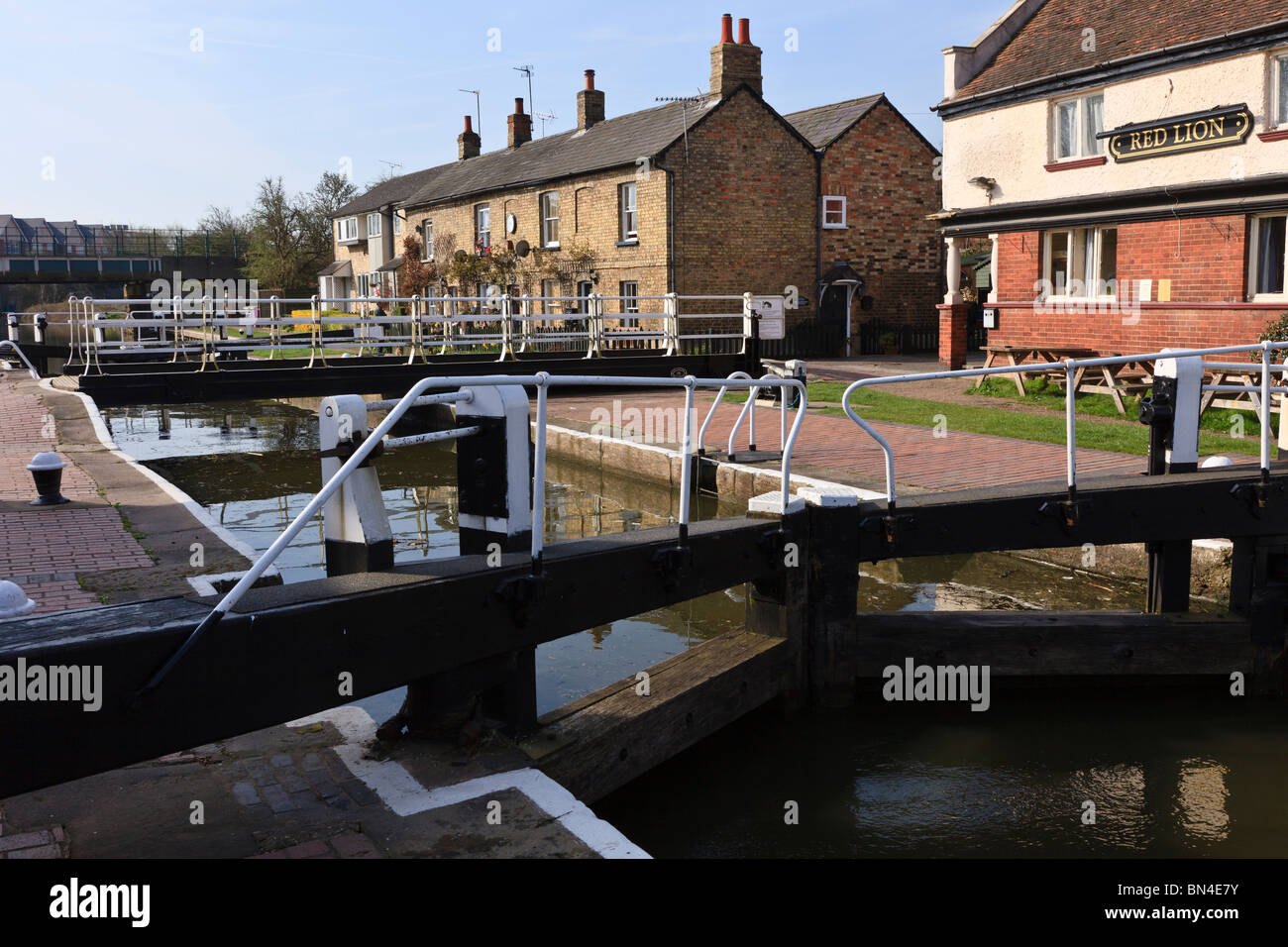 Fenny Lock, Grand Union Canal, Fenny Stratford, Milton Keynes, Buckinghamshire. Stock Photo