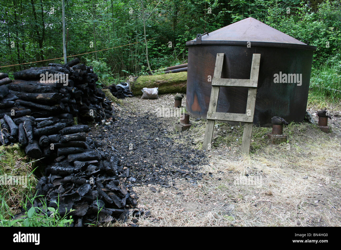 Charcoal Kiln Taken In Cumbria, UK Stock Photo