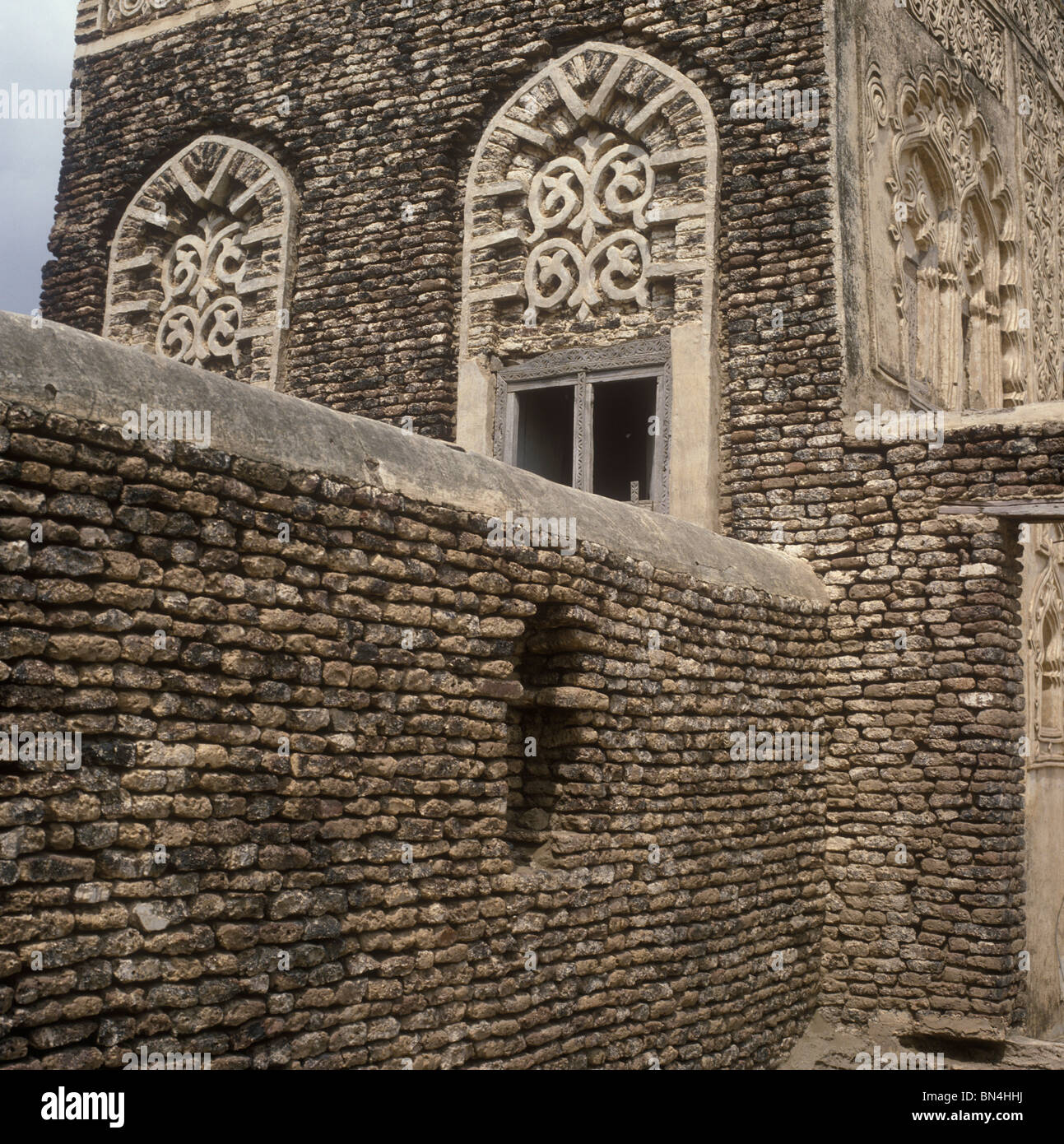 Traditional brickwork Zabid Yemen Stock Photo