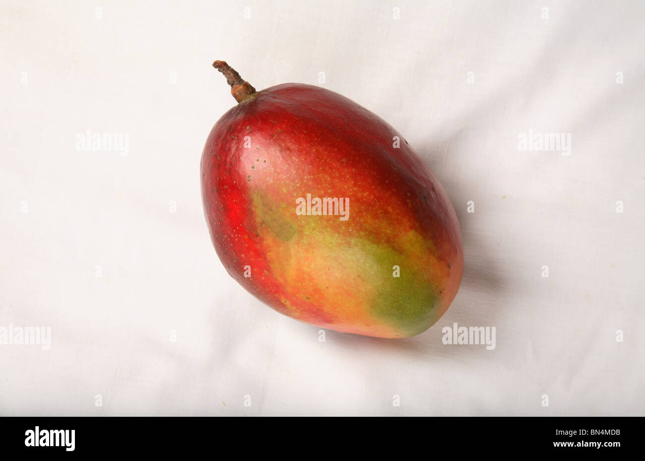 Fruit ; Red Mangos ; Sweet ; Sour test ; Colourful ; One mango in a plate ; India Stock Photo