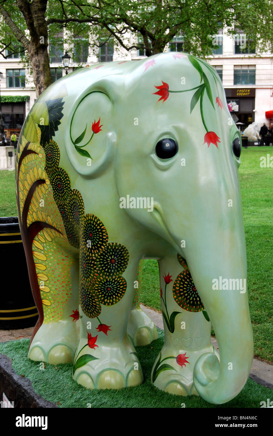 Painted elephant. Part of the Elephant Parade London 2010. Leicester