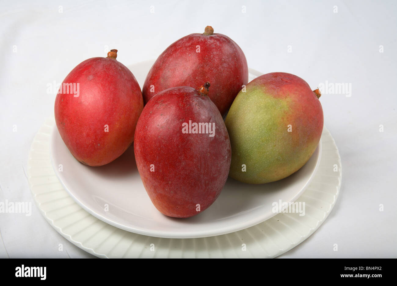 Fruit ; Red Mangos ; Sweet ; Sour test ; Colourful ;  India Stock Photo
