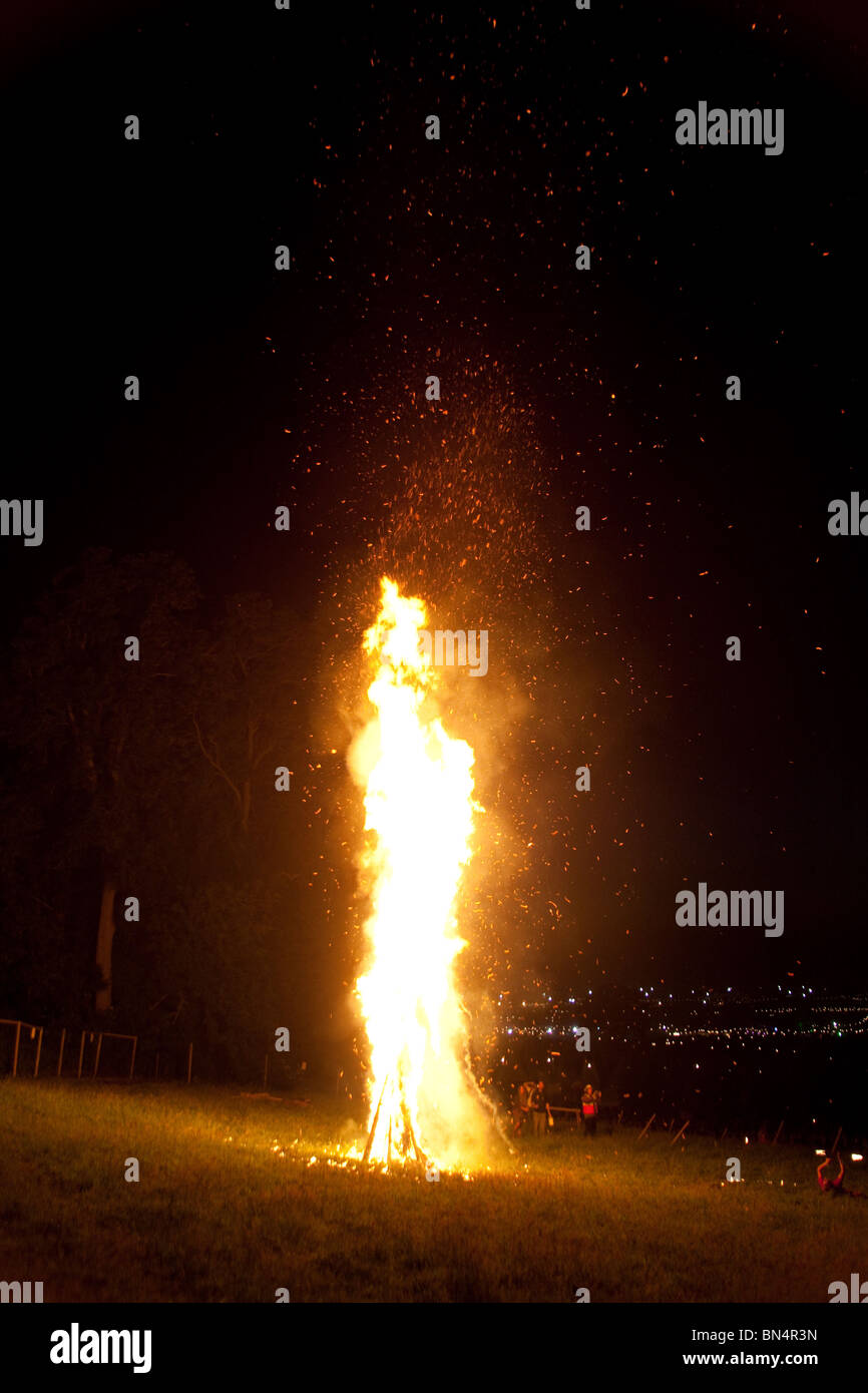 Burning wicker man ceremony Kings Meadow, Glastonbury Festival 2010