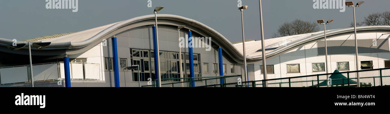 England, Cheshire, Stockport, Cheadle, Cheadle Royal Business Park, David Lloyd Centre, architectural detail, panoramic Stock Photo