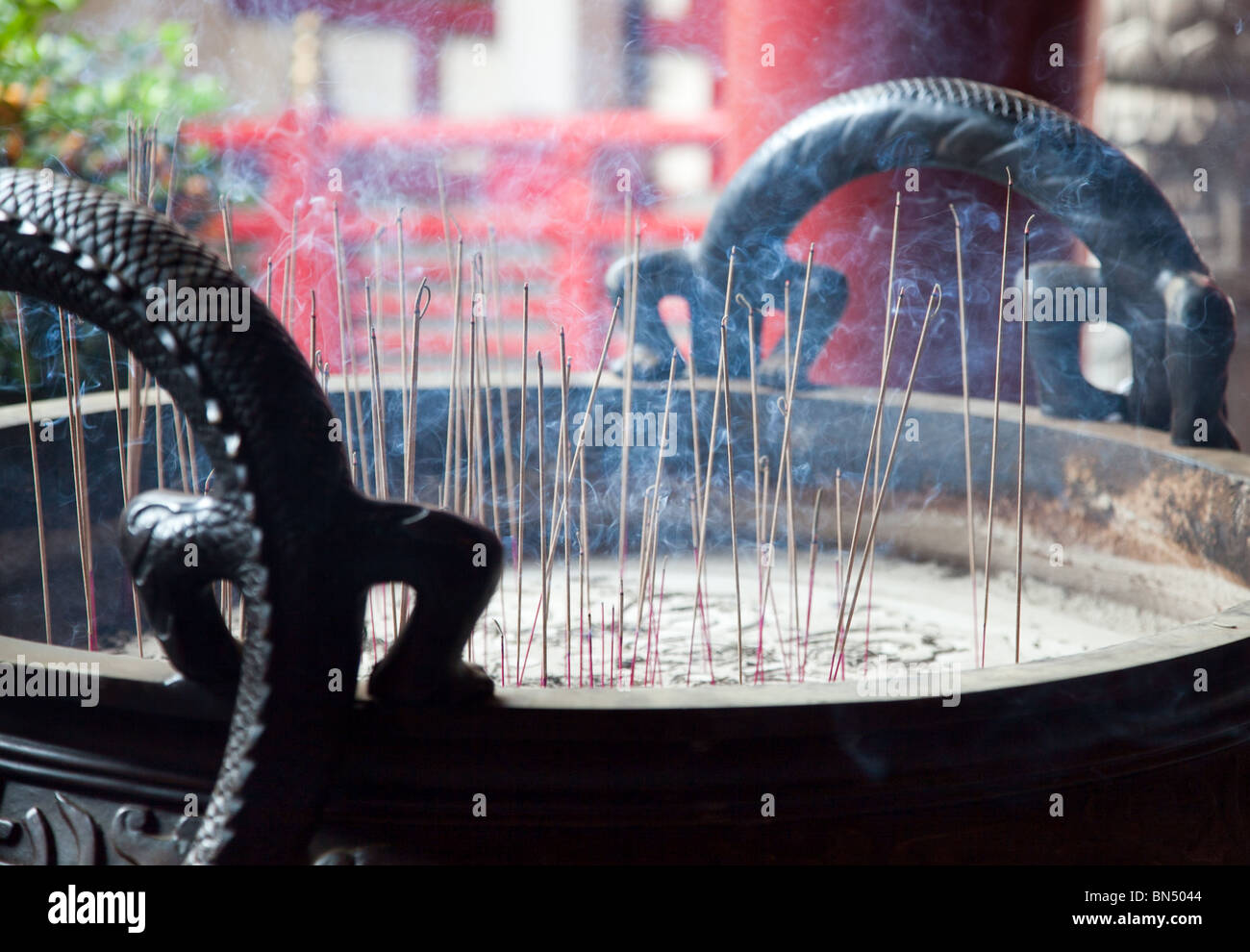 Incense burning in a temple in Singapore Stock Photo Alamy