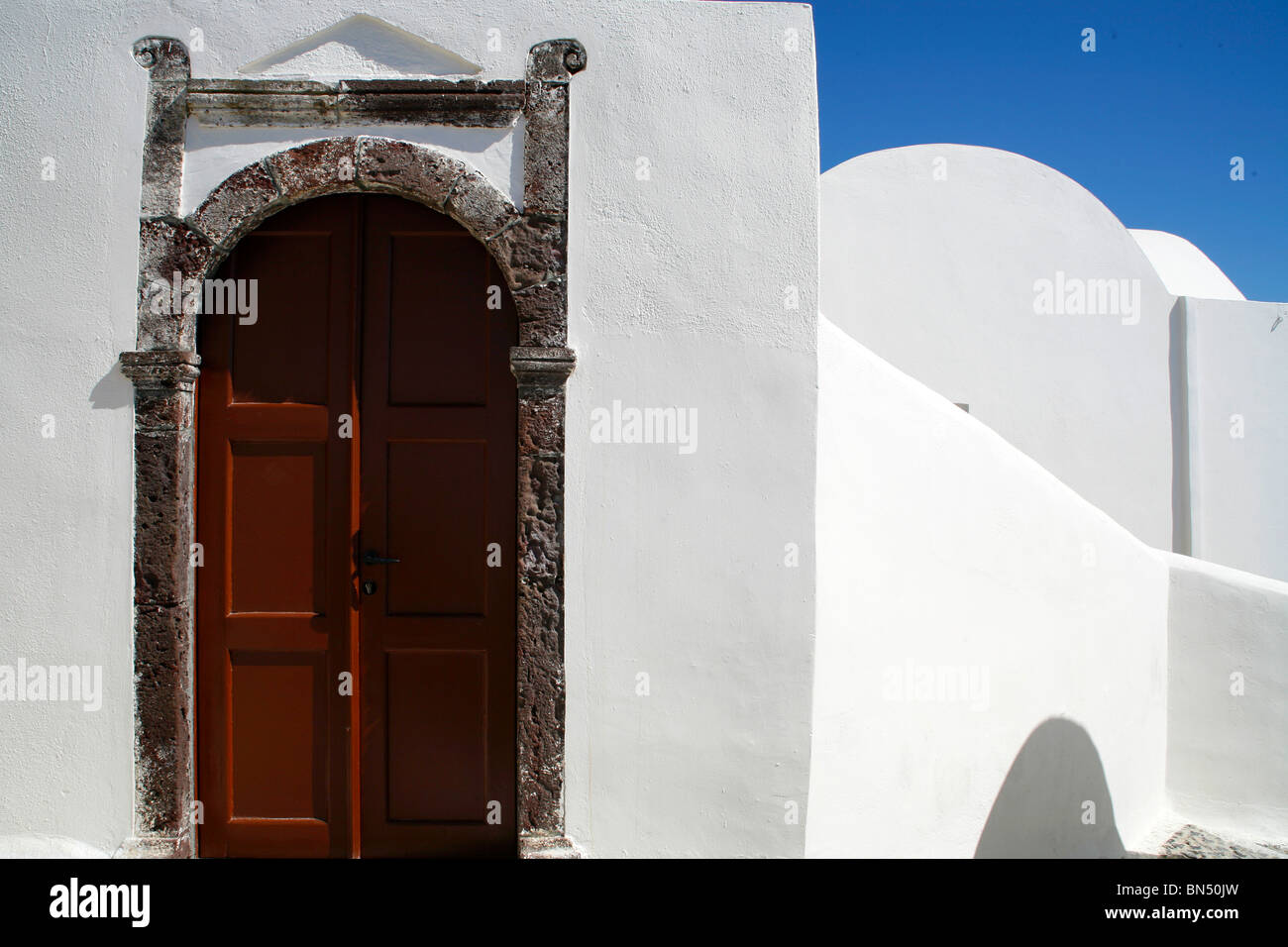 White House Santorini Greece Red Door Stock Photo 30228433 Alamy