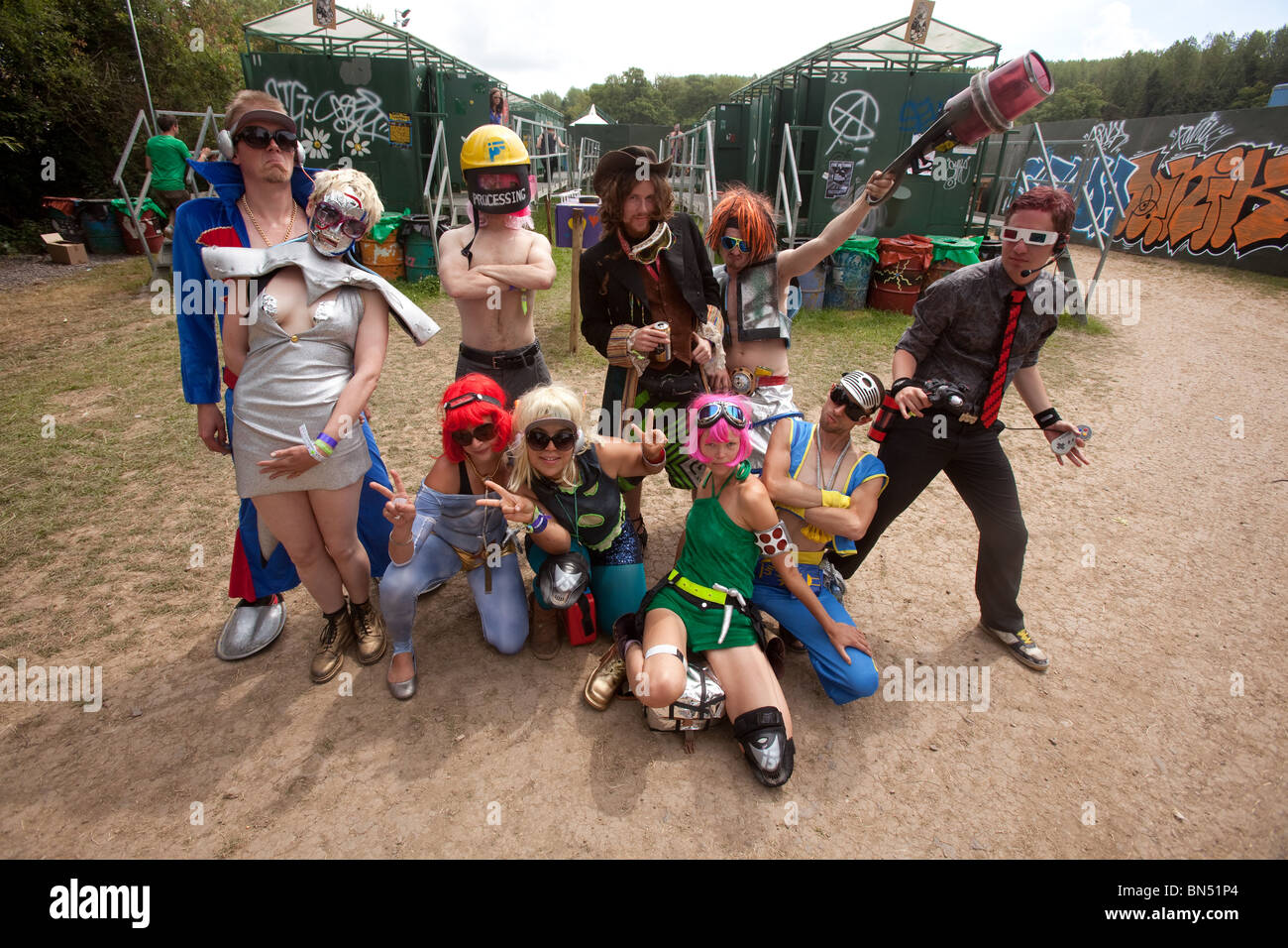 Performers from the Micro-Rave in Shangri-La at the Glastonbury ...