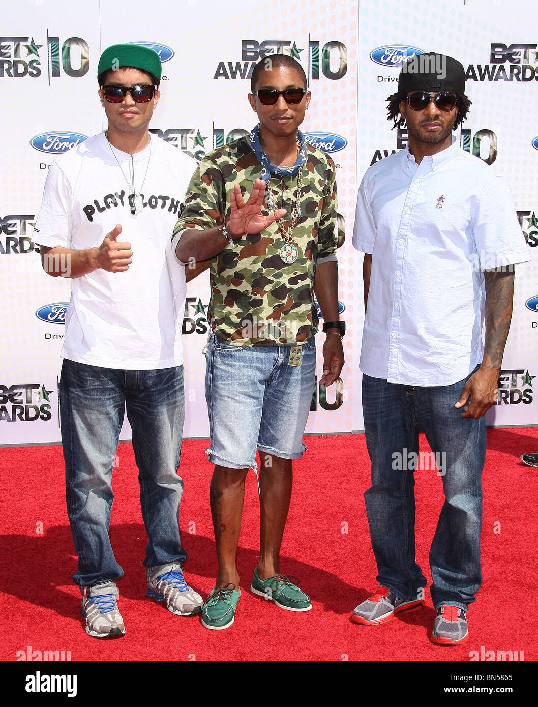N.E.R.D. BET AWARDS 10 ARRIVALS DOWNTOWN LOS ANGELES CA 27 June 2010 Stock Photo