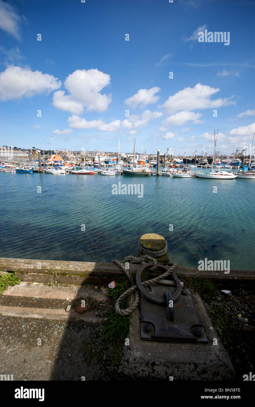 Newlyn Cornwall UK Harbour Harbor Quay Fishing Boats Stock Photo - Alamy