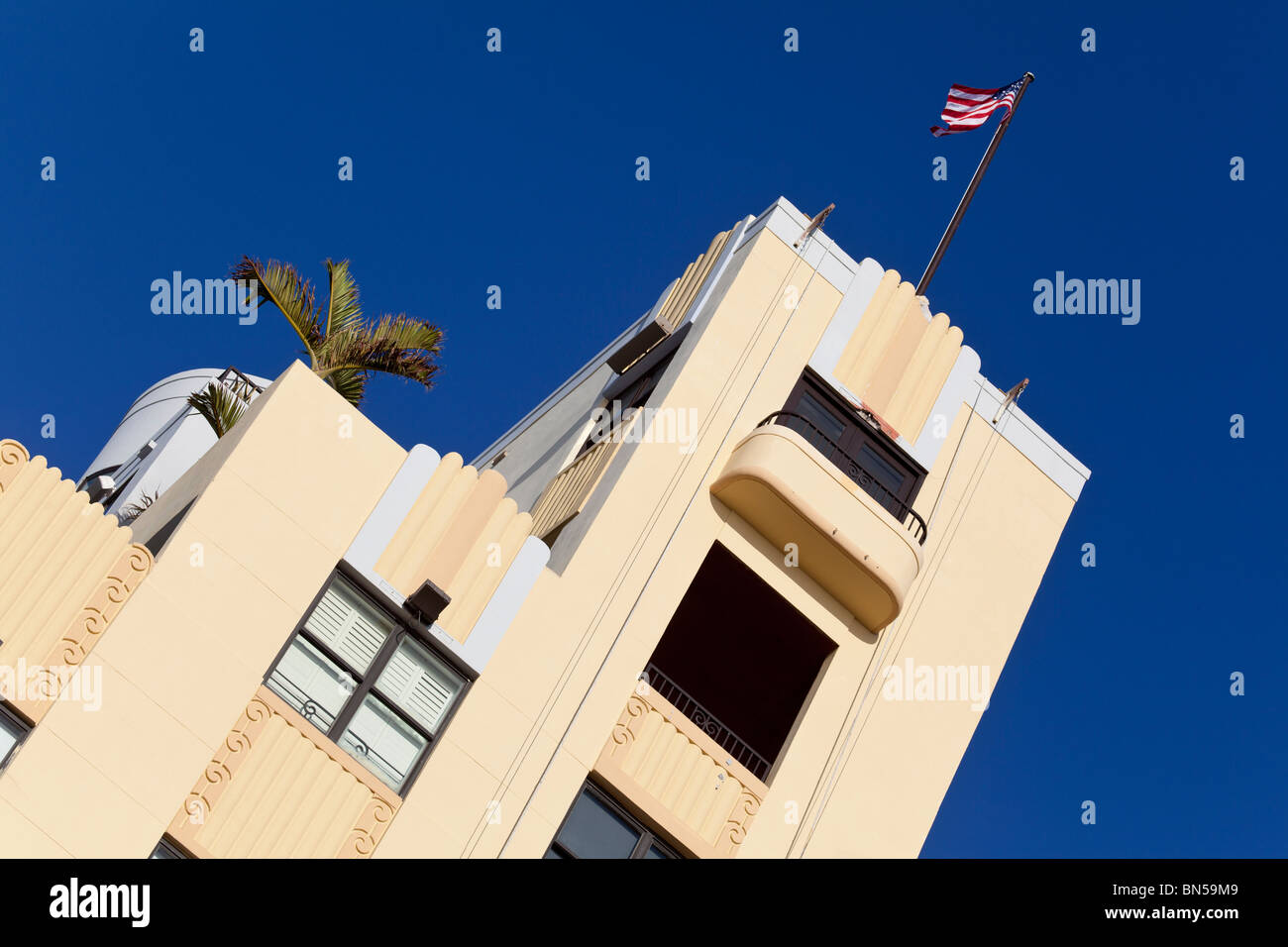 Upper floor of the Netherland, 1330 Ocean Drive, Miami South Beach, Florida, USA Stock Photo
