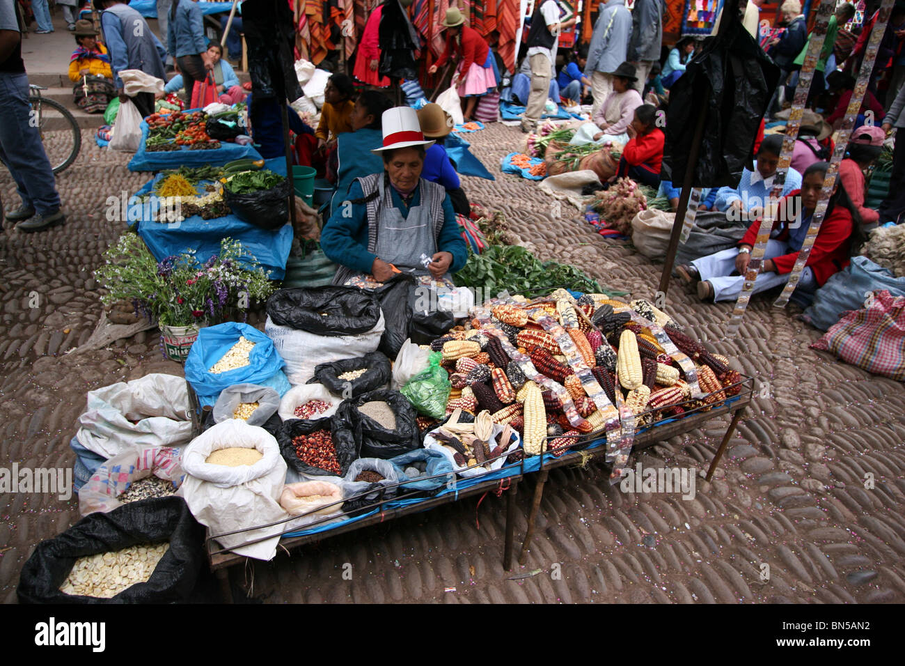 Market in Pisac, Peru Stock Photo