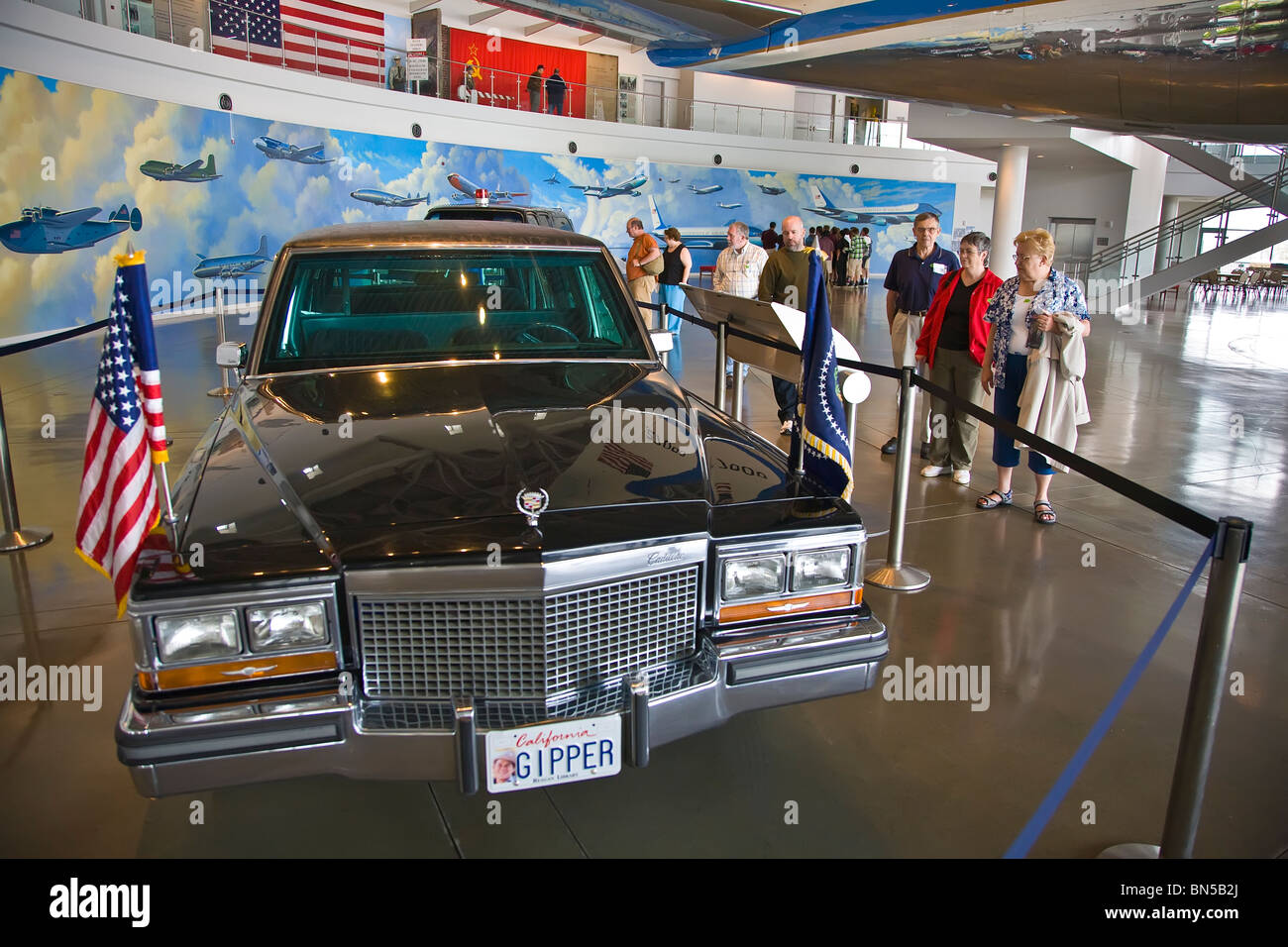 Presidential limousine exhibit at the The Ronald Reagan Presidential Library and Museum in Simi Valley California Stock Photo