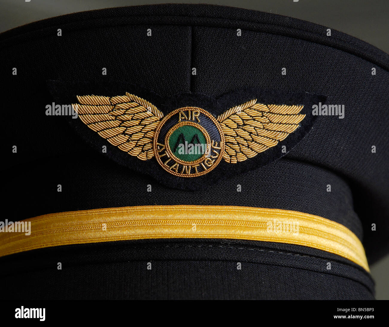 Captain's hat onboard Douglas DC3 Dakota G-AMPY Stock Photo