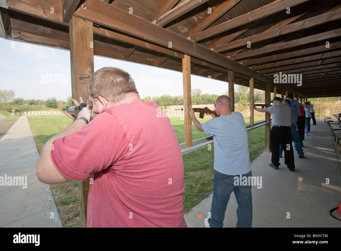 Firearms training at the shooting range for new Correctional Officers