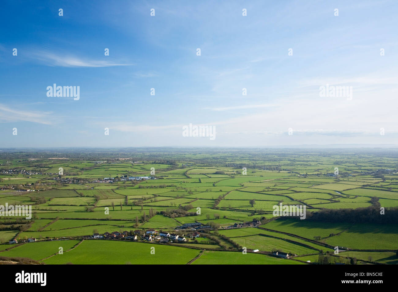 The Somerset Levels in Spring. Somerset. England. UK. Stock Photo