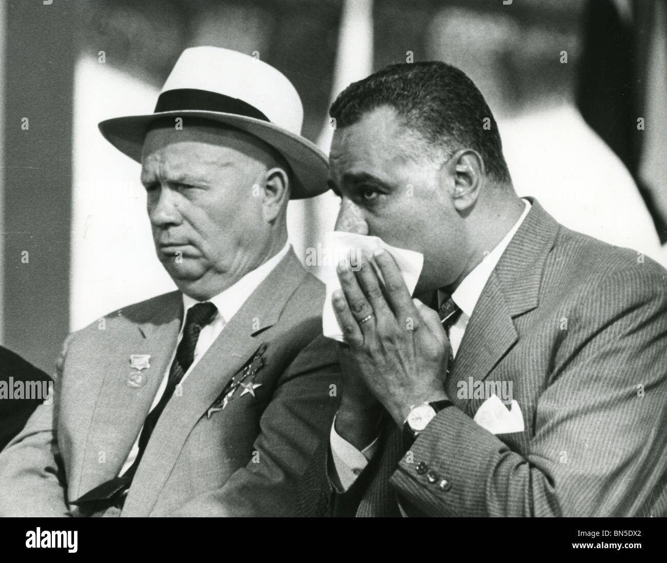 NIKITA KRUSHCHEV  - Soviet leader with President Nasser of Egypt in May 1964 Stock Photo