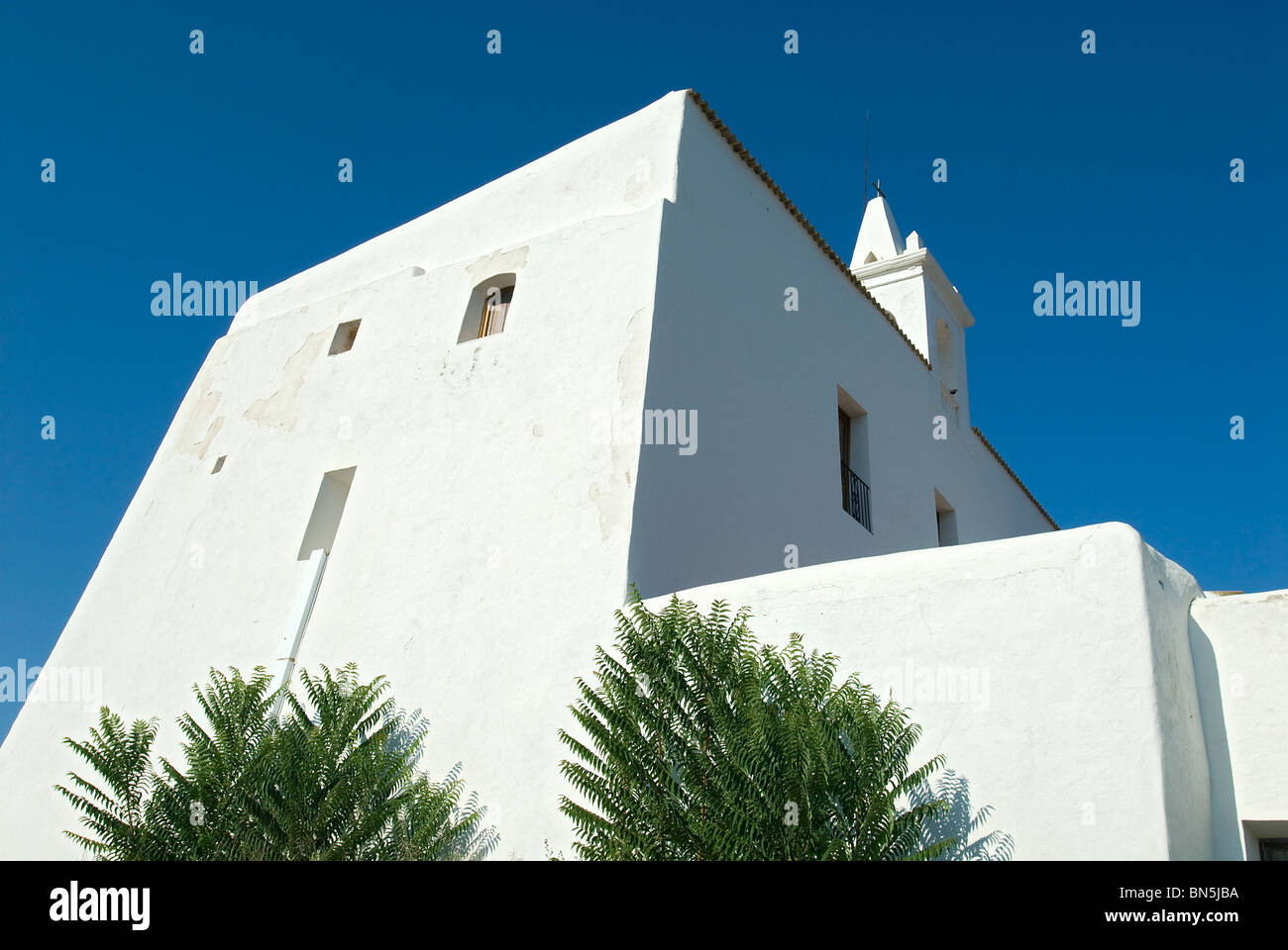 Church at San Miguel, Ibiza, Balearics, Spain Stock Photo