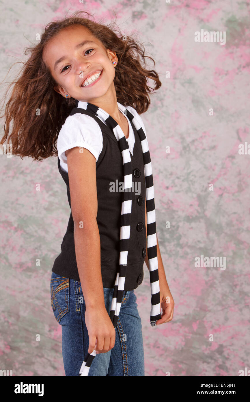 Cute Hispanic young girl Stock Photo