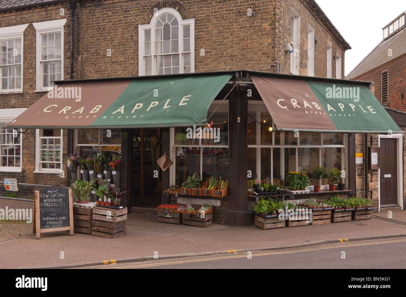 The Crab Apple green grocer shop store in Southwold , Suffolk , England , Great Britain , Uk Stock Photo