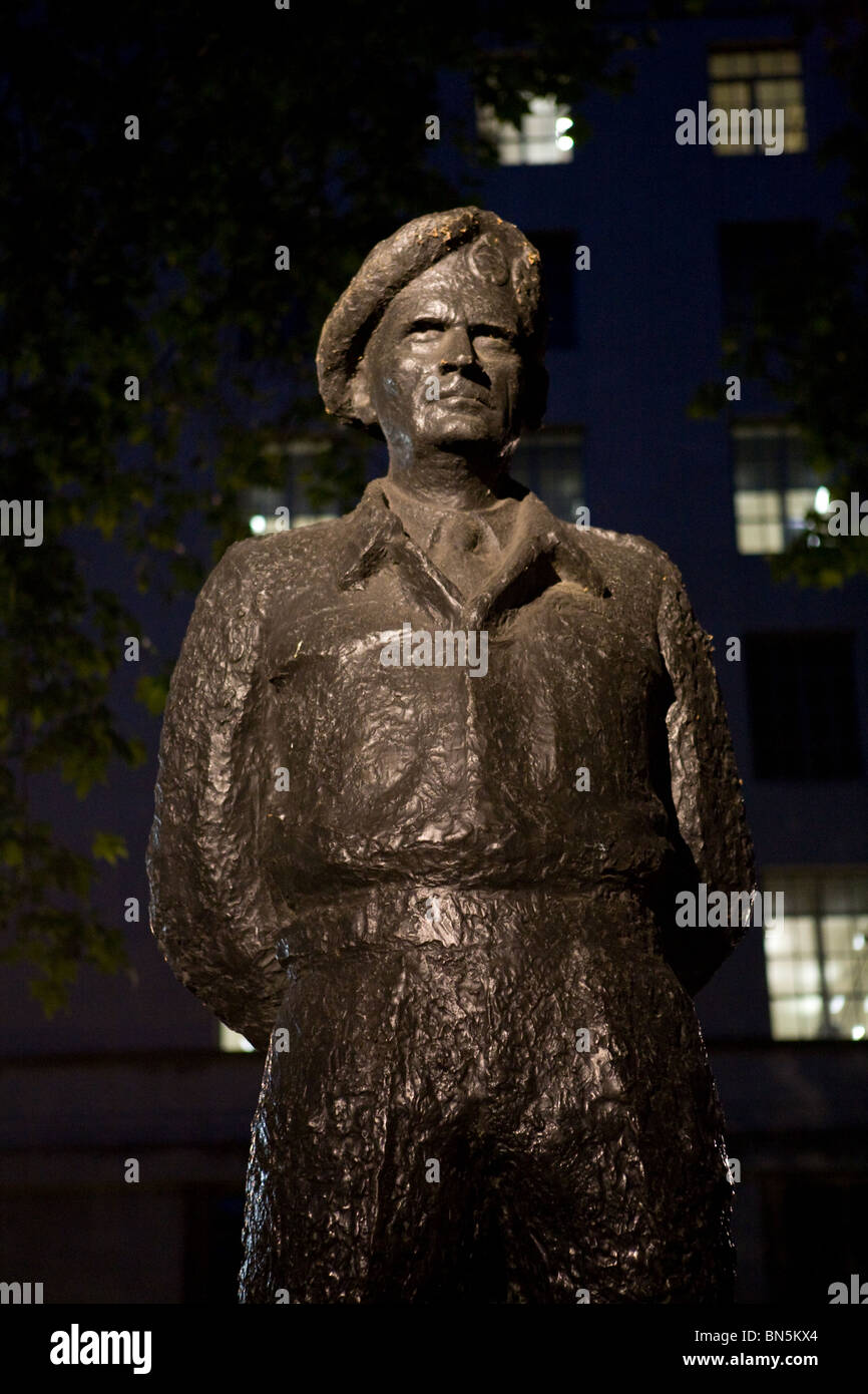 A Statue of Field Marshall 'Monty' Montgomery standing easy outside the
