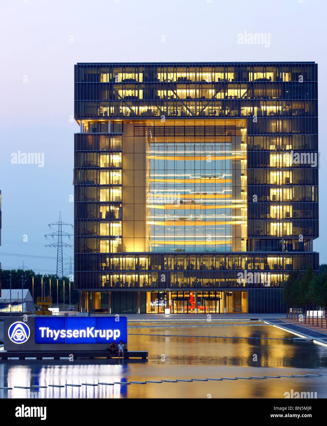 New Headquarter of German steel and technology industry group Thyssen Krupp in Essen, Germany. Stock Photo
