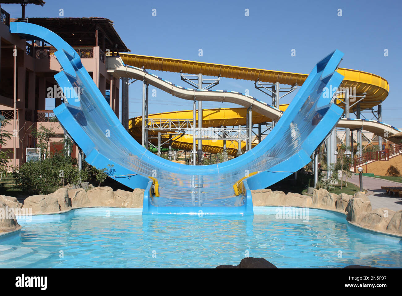 Jungle Aqua Park Hotel Hurghada Egypt Water Slide Stock Photo - Alamy
