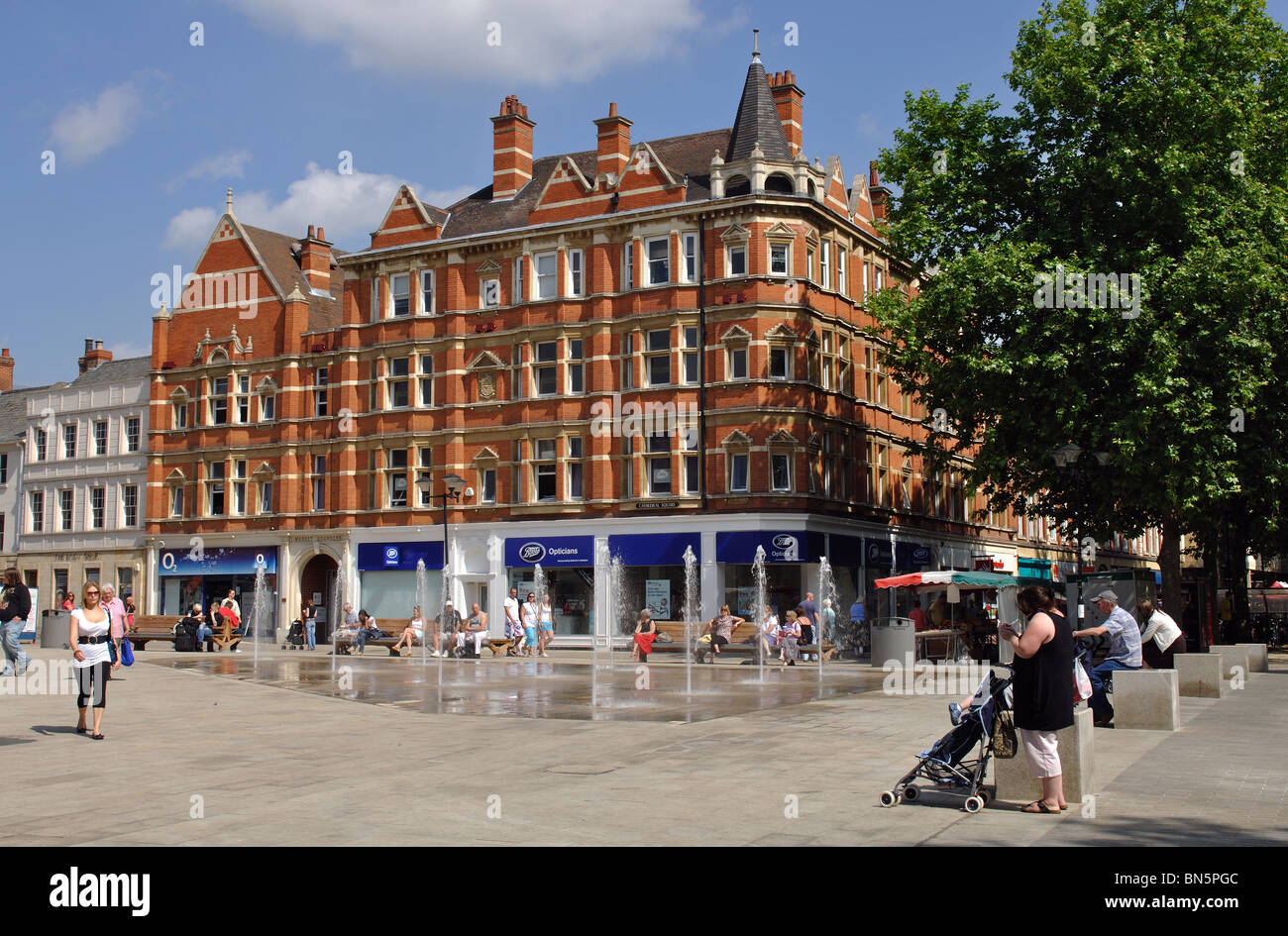 Cathedral Square, Peterborough, Cambridgeshire, England, UK Stock Photo ...