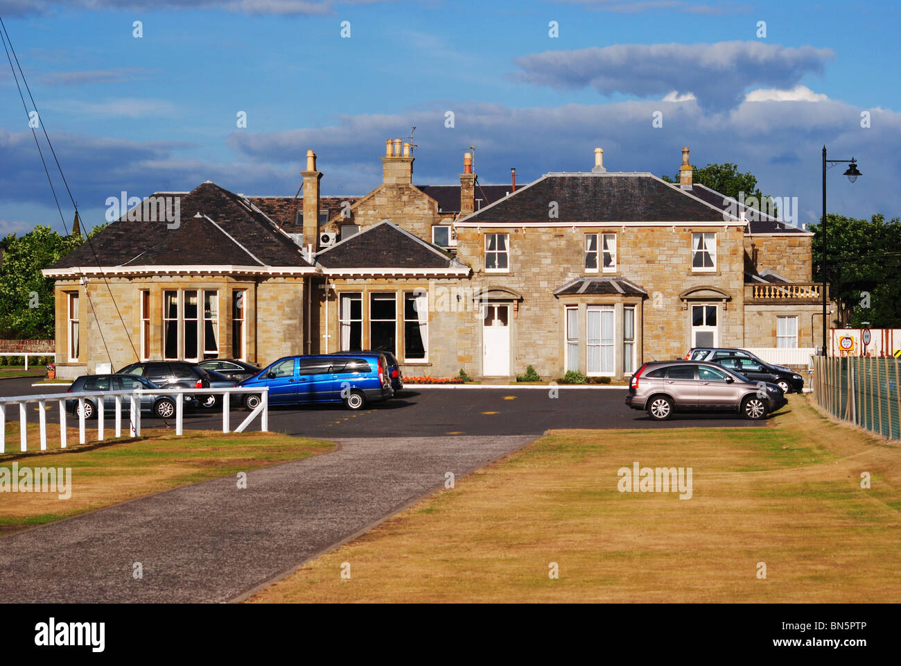 Old Prestwick Golf Course - Club House. Stock Photo