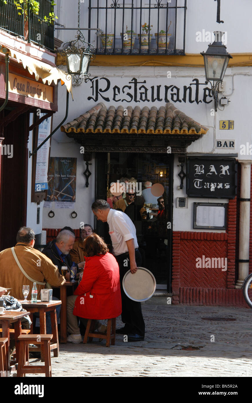 Tapas bar in the Santa Cruz district, Seville, Seville Province