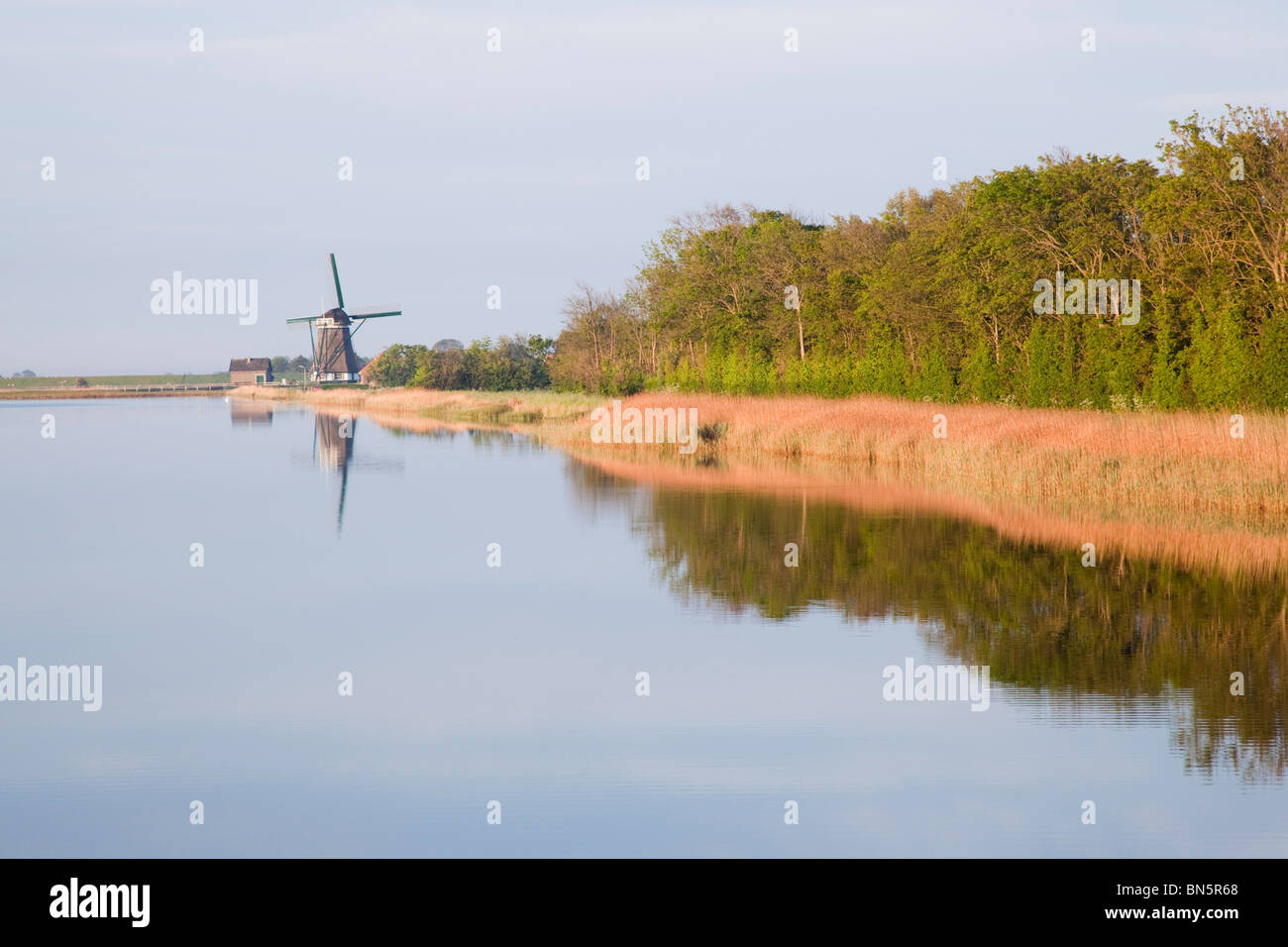Windmill at Krassekeet; near Osterend; Texel; Netherlands; Stock Photo