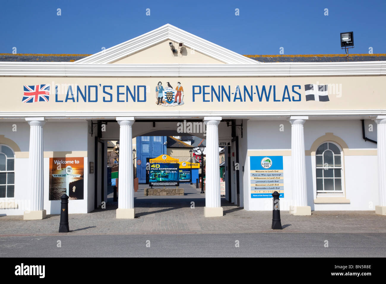 Land's End; entrance to attraction; Cornwall Stock Photo Alamy