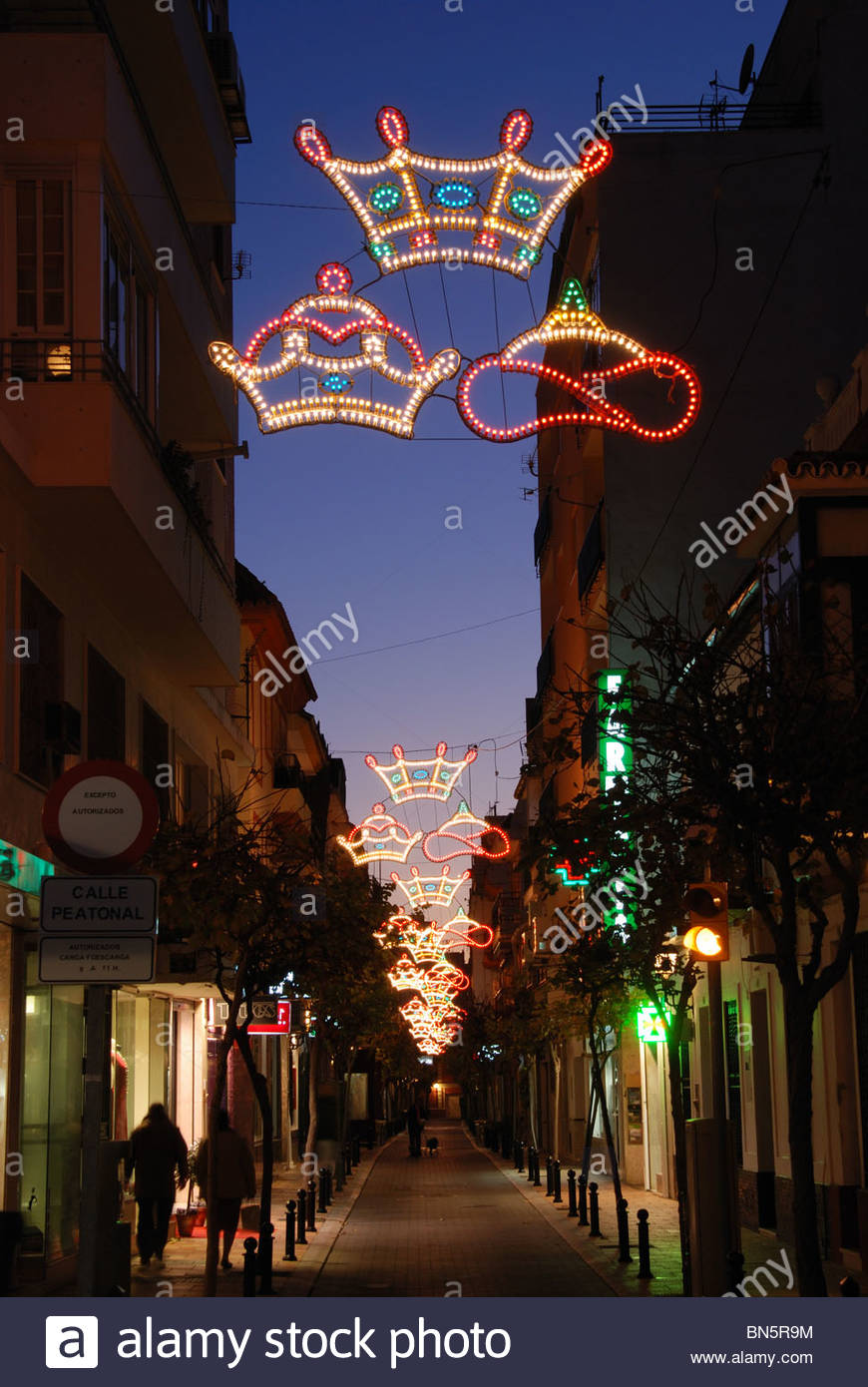 Christmas Street Decorations Three Kings Crowns Fuengirola