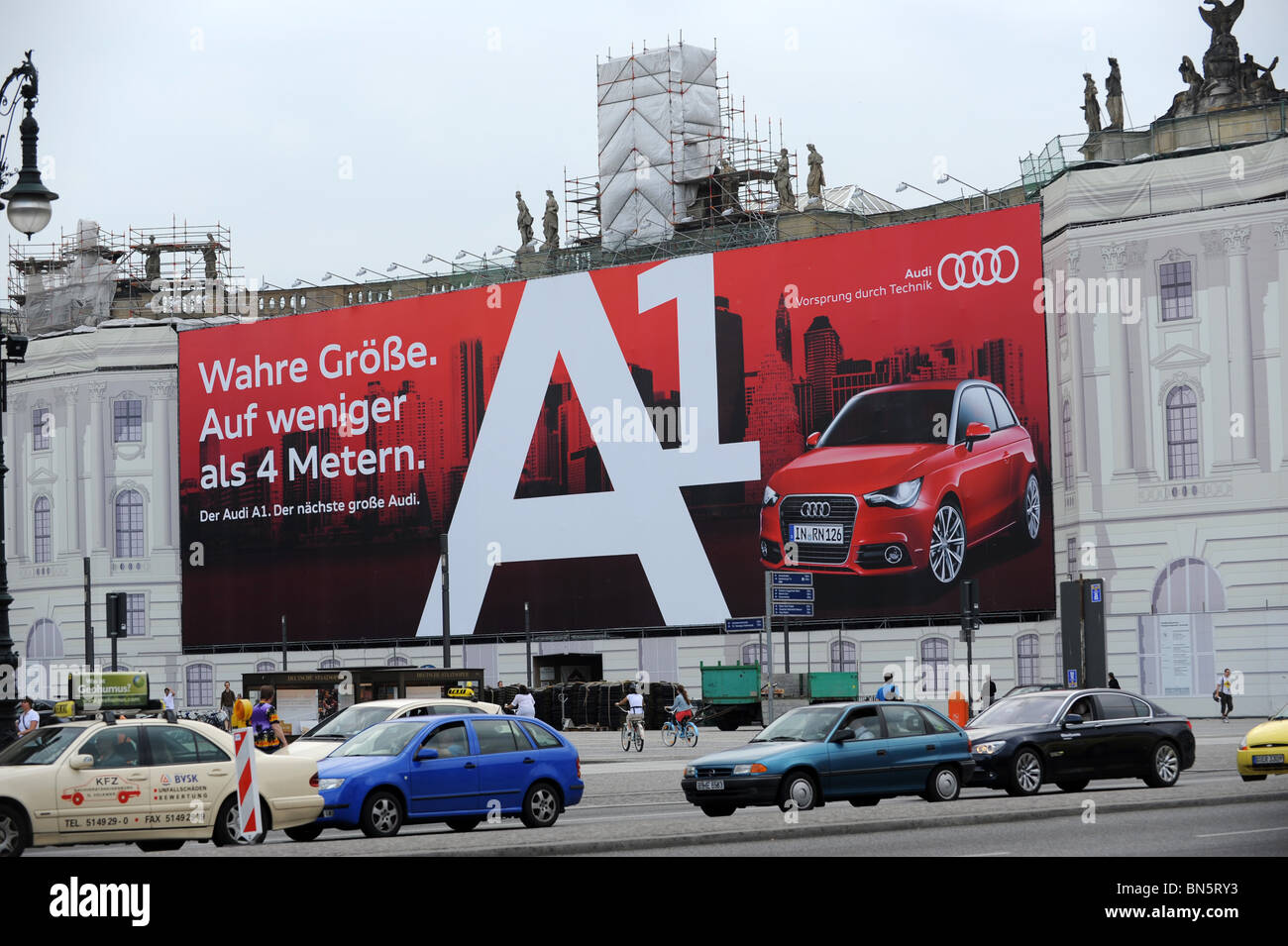 Construction advertising in Berlin Germany Deutschland Europe Stock Photo