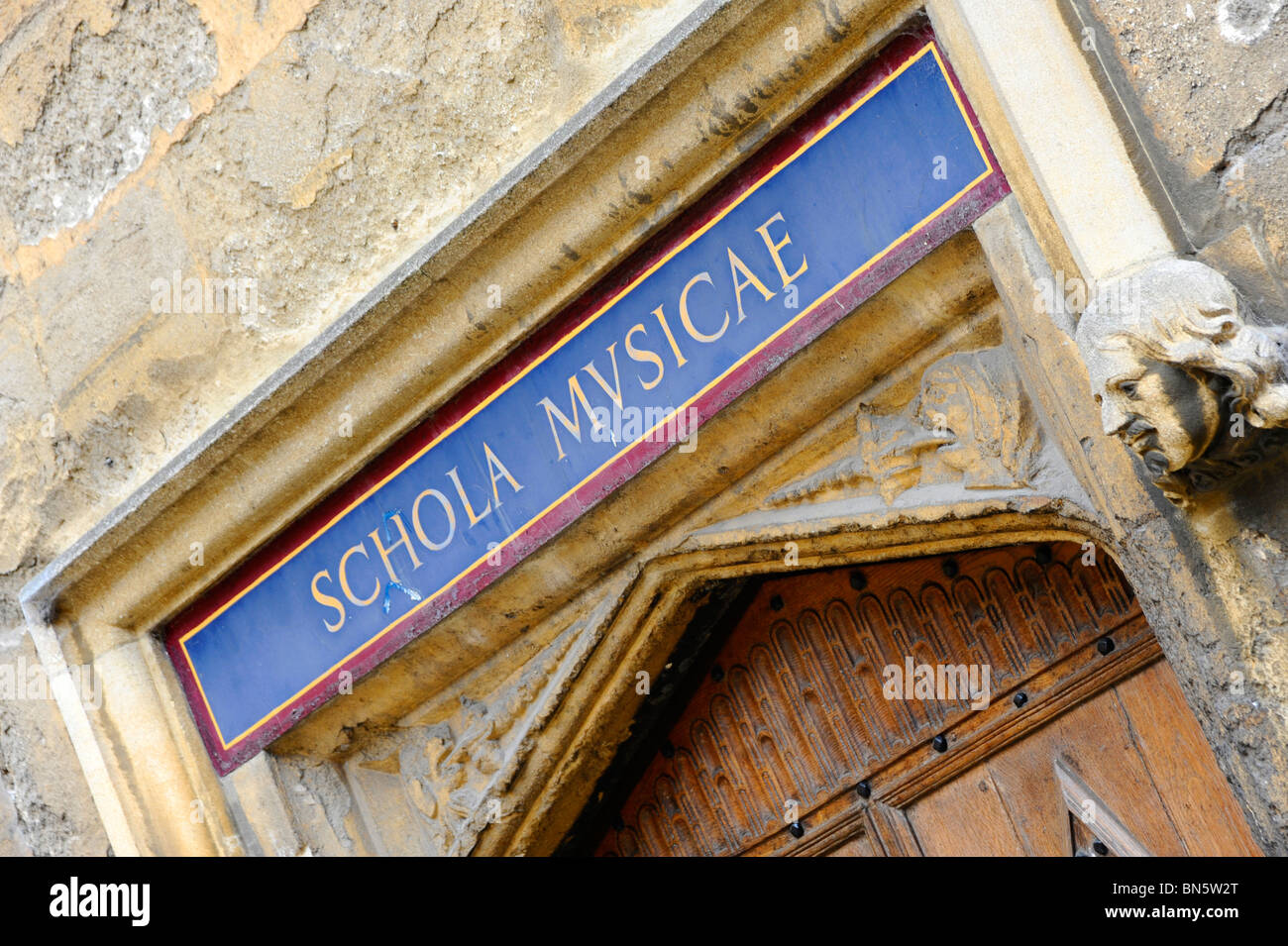 Schola Musicae building sign in Oxford University Stock Photo